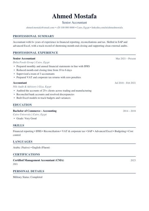 نموذج CV Executive Word