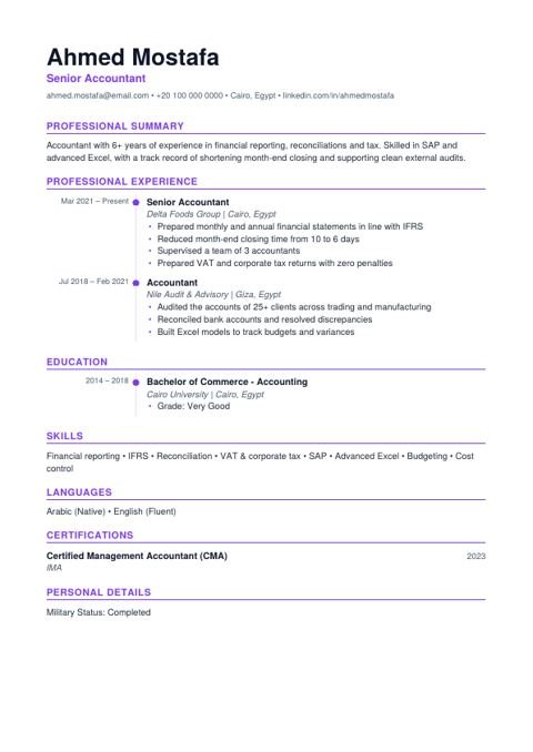 نموذج CV Timeline Word